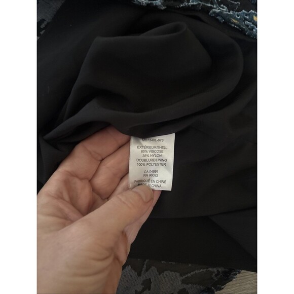 Off Shoulder Burnout Velvet Witchy Whimsigoth Gypsy Boho Top Black Blue Gold L - Picture 10 of 11